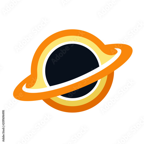 Black Hole Flat Vector Logo Icon Clipart Illustration