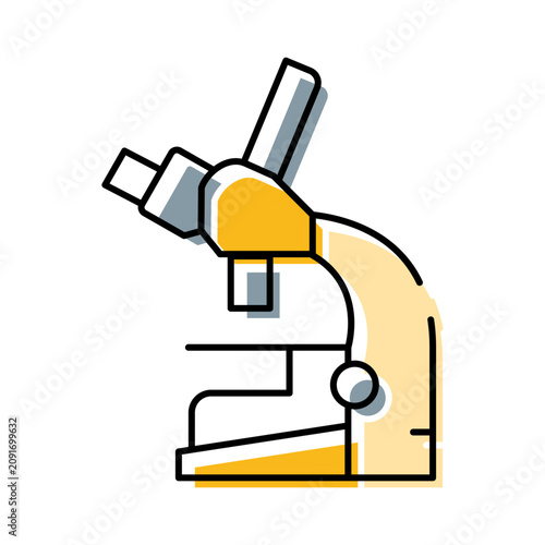 Schilderij op canvas Microscope depicting laboratory equipment for medical analysis, scientific disco