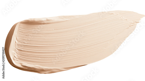 Konstfotografi Creamy beige foundation makeup swatch, isolated on transparent background