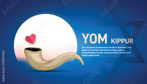 Bild auf Leinwand Yom Kippur concept poster, banner, social media post, postcard, background, back