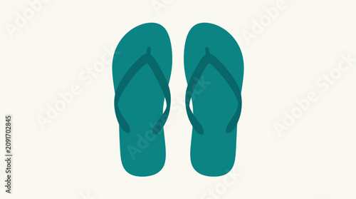 Teal Flip Flops Top Down View Icon