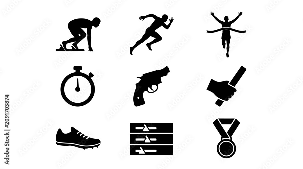 Obraz premium Athletics Sports Icons and Symbols.