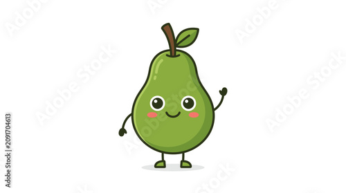 Set of Adorable and Colorful Smiling Fruit Characters in Cartoon Vector Style
