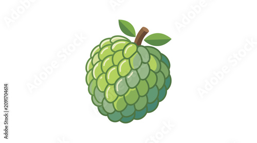 Fresh ripe custard apple tropical fruit isolated on white background healthy organic food