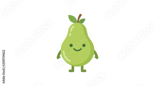 Collection of happy and cute fruit characters mascot in flat vector illustration style