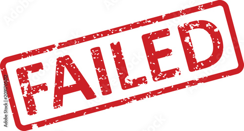 Photos Red rubber stamp with the word 'failed' isolated on a white background represent