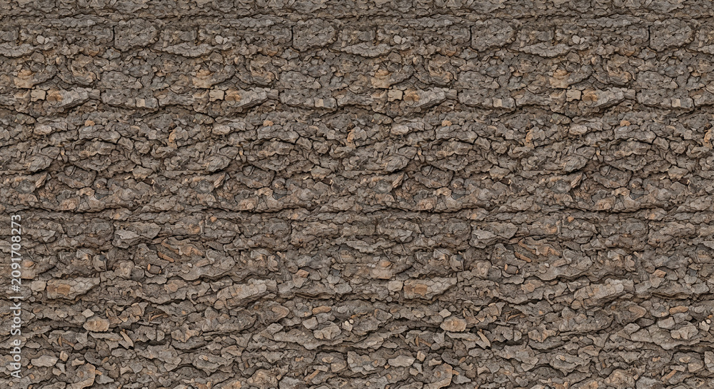 Naklejka premium Rough bumpy brown bark texture background