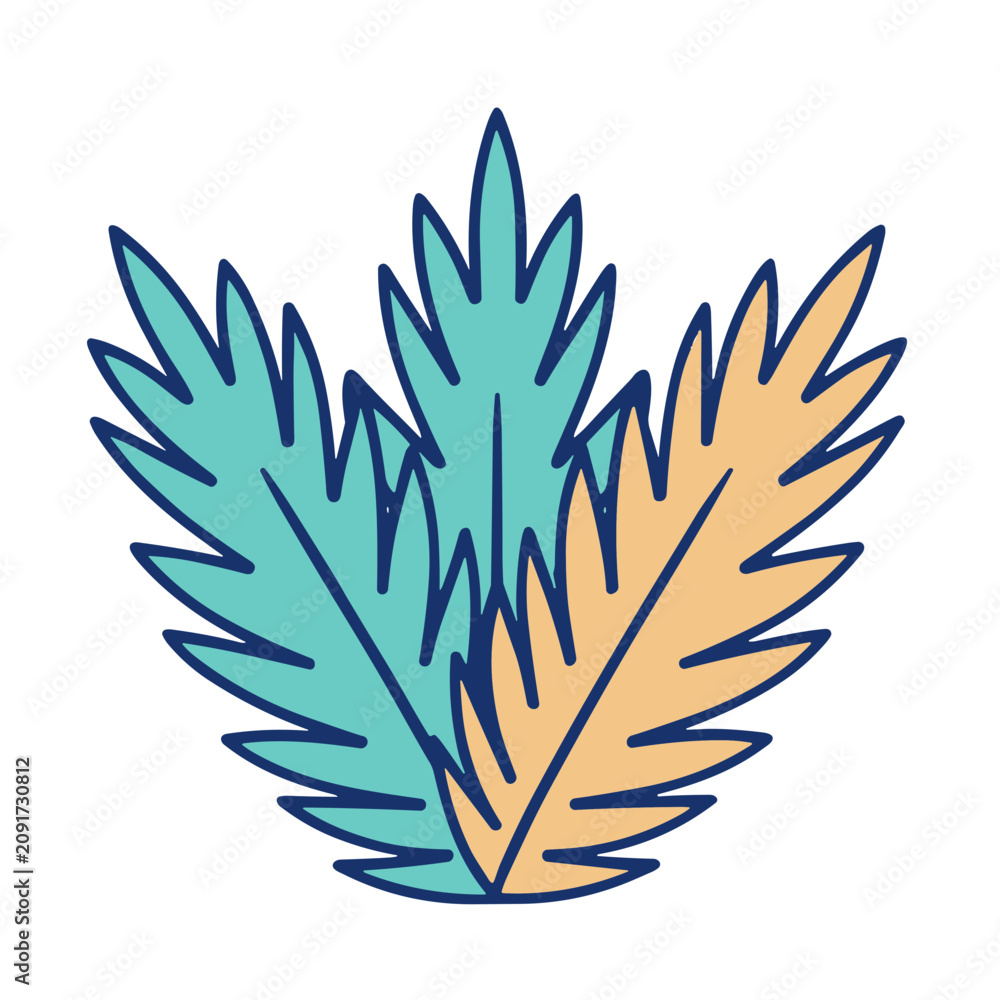 Fototapeta premium Tropical Leaves Flat SVG Icon