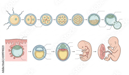 Foto Premium human embryonic development medical infographic vector