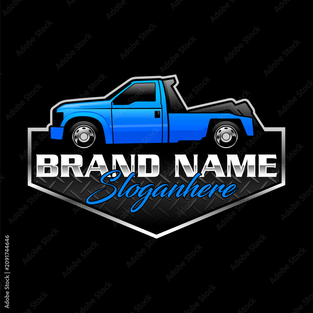 Obraz premium truck towing logo template