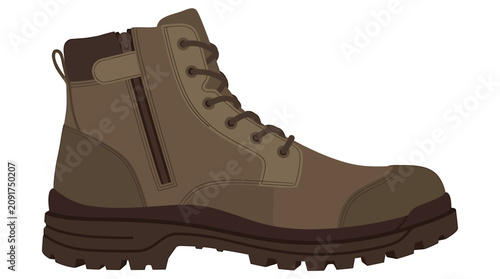 Canvastavla Sturdy Brown Leather Paramedic Rescue Work Boot