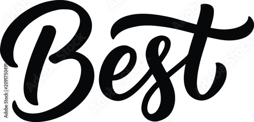Silhouette of the word best isolated on transparent background