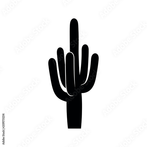 Φωτογραφία Black silhouette of a cactus.
