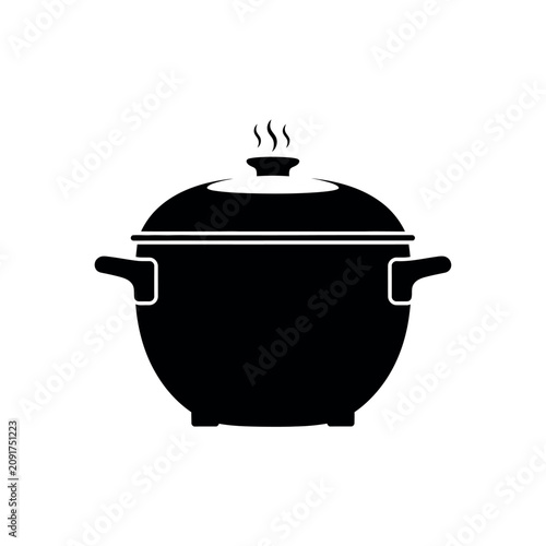 Fotografi Black silhouette of a cooking pot.