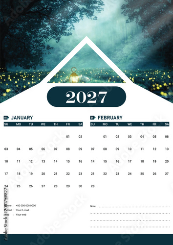 Creative wall calendar of 2027