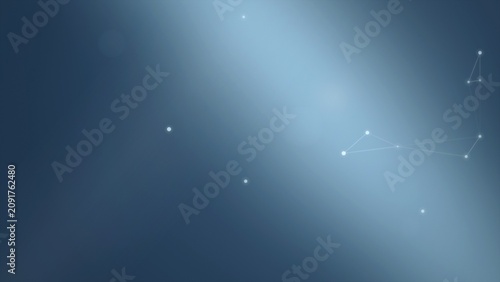 Fotografie Abstract network of points and lines on a blue gradient background