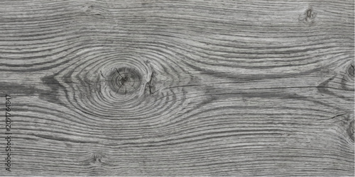 Tableau sur toile Close-up shot of weathered grey wood grain with a prominent knot, showcasing the natural texture and pattern of the material