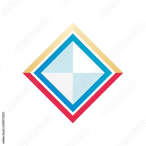 Abstract geometric diamond with nested shapes