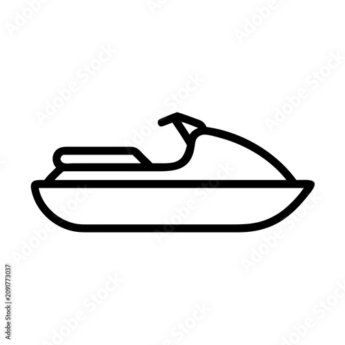 Photography Personal watercraft jet ski outline icon.