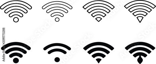 wifi icon. wireless wifi signal icons. internet connection access symbols.eps