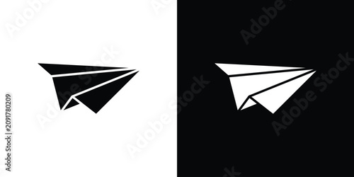 Paper plane icon filled pictogram set. EPS10