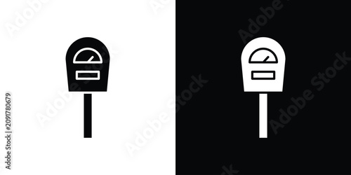 Foto Parking meter icon filled pictogram set. EPS10