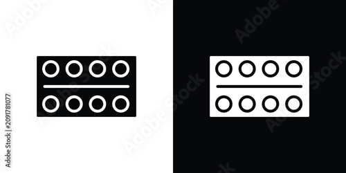 Foto Pill blister filled pictogram set. EPS10icon filled pictogram se