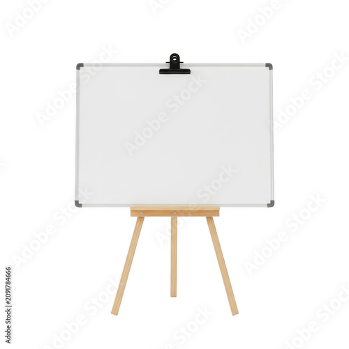 Empty wooden tripod easel for painting or display isolated on transparent background