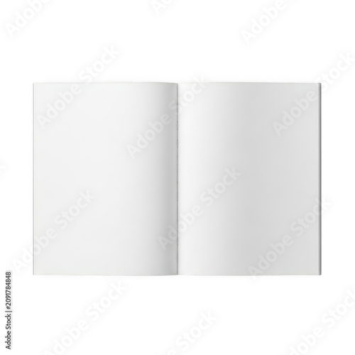 Three blank white paper sheets stacked on top of each other isolated on transparent background