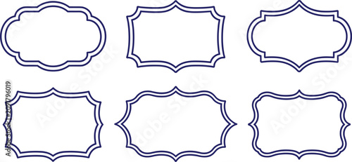 Foto Elegant vintage decorative label frame collection with ornamental borders, class