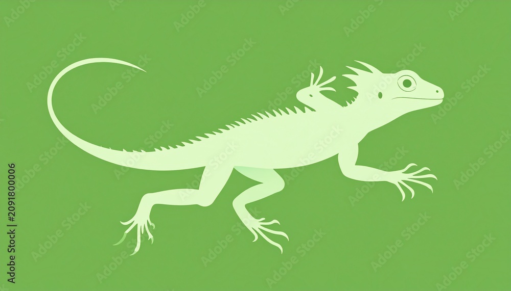 Fototapeta premium Seagull in flight against bright green background.