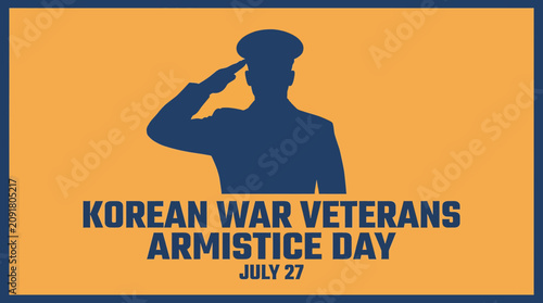 Konstfotografi Korean War Veterans Armistice Day Saluting Veteran Silhouette Flat Design Vector