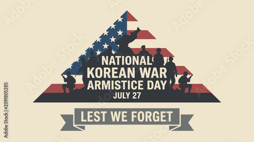 Konstfotografi Folded Flag Triangle Memorial Silhouette Scene Illustration, National Korean War