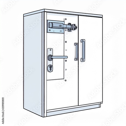 Modern stainless steel commercial refrigerator freezer unit.