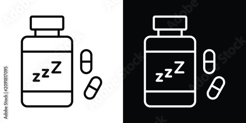 Bild auf Leinwand Sleeping pills icon