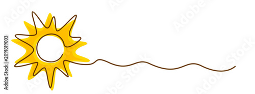 The one line symbol of the stylized summer sun.
