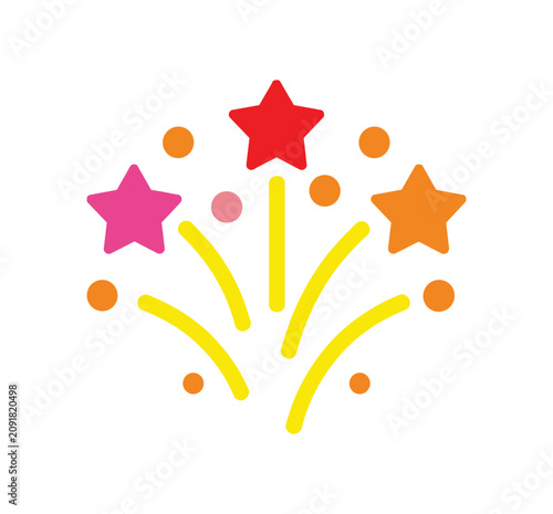 Картината върху платно Fireworks Celebration Icon
