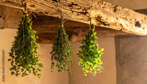 Close-up of green succulent plants in rustic wooden planter.