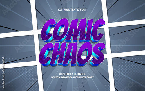 Comic Chaos 3D Editable Text Effect Comic Book Panel Style
