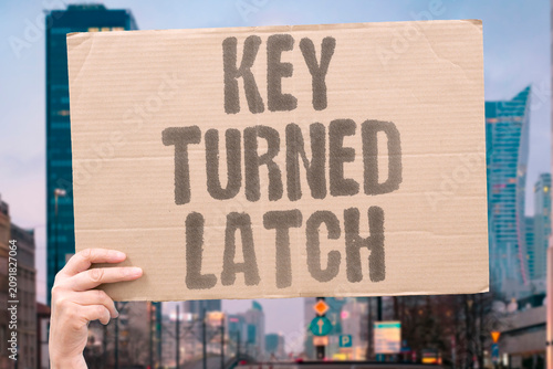 Obraz na plátně "Key Turned Latch" Lock cylinder rotated but stuck