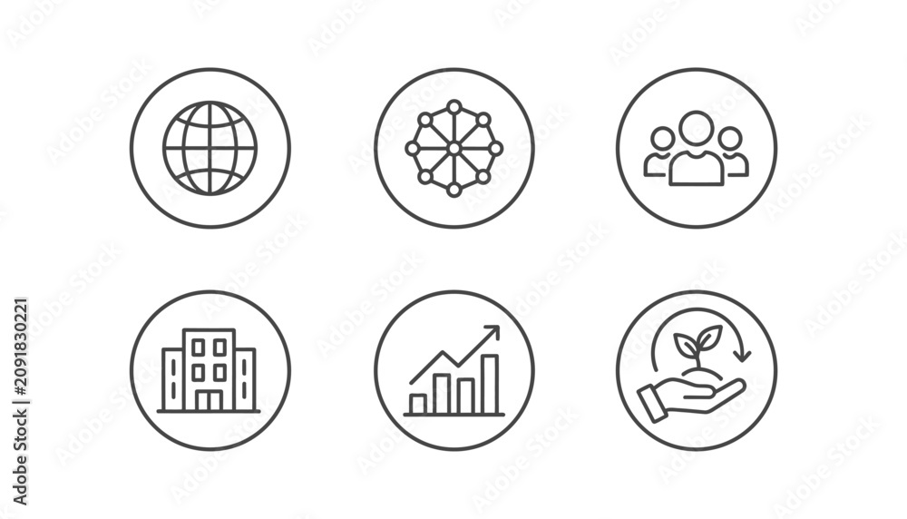 Fototapeta premium Six simple modern flat icons set
