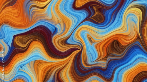 Photography Vibrant swirling motion blurred sunset colors on sea
