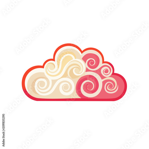Swirling Cloud with Spiral Patterns Vector Illustration