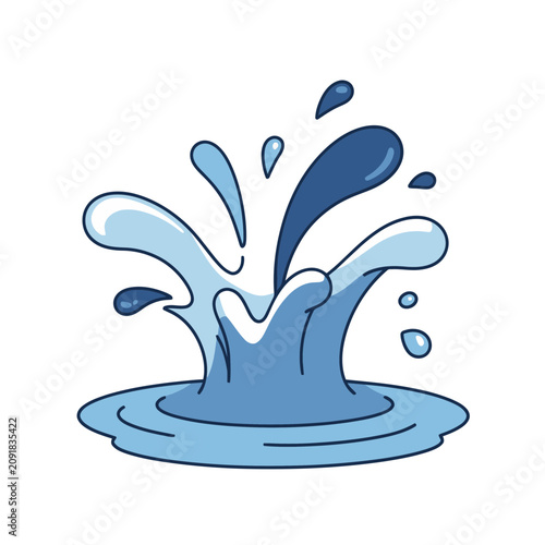 Blue water splash vector illustration