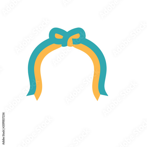 Two color ribbon bow