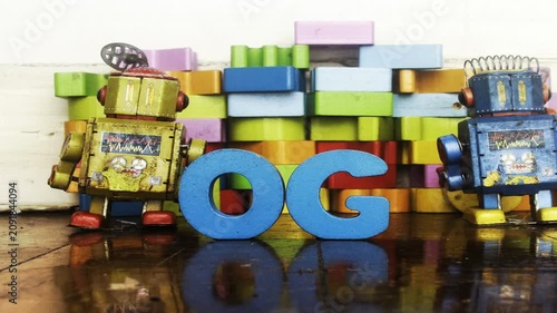Retro robots say LOGIC stop motion 