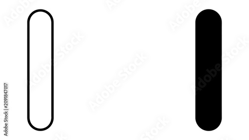 Foto Contrast of Light and Dark: A simple graphic representation of contrast, featuring a white rounded rectangle next to a solid black rounded rectangle