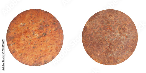 The surface of the steel plate is rusted, isolated on PNG background.