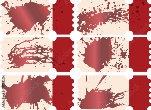 Canvastavla set of blank Halloween-themed coupon templates featuring bloodstains of various