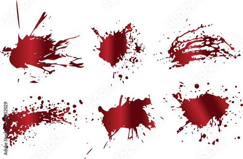 Принти на полотні set of icons featuring various bloodstains and drips of different shapes and siz